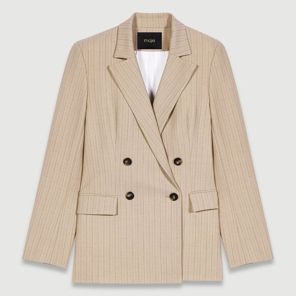 Maje Striped Suit Jacket and Pants - Picture 2 of 16